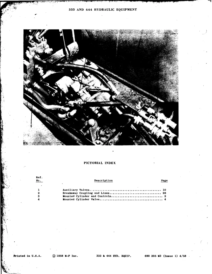 Massey Ferguson Harris 333 & 444 HYD Equip Power Steering Tractor Parts Manual preview page 4