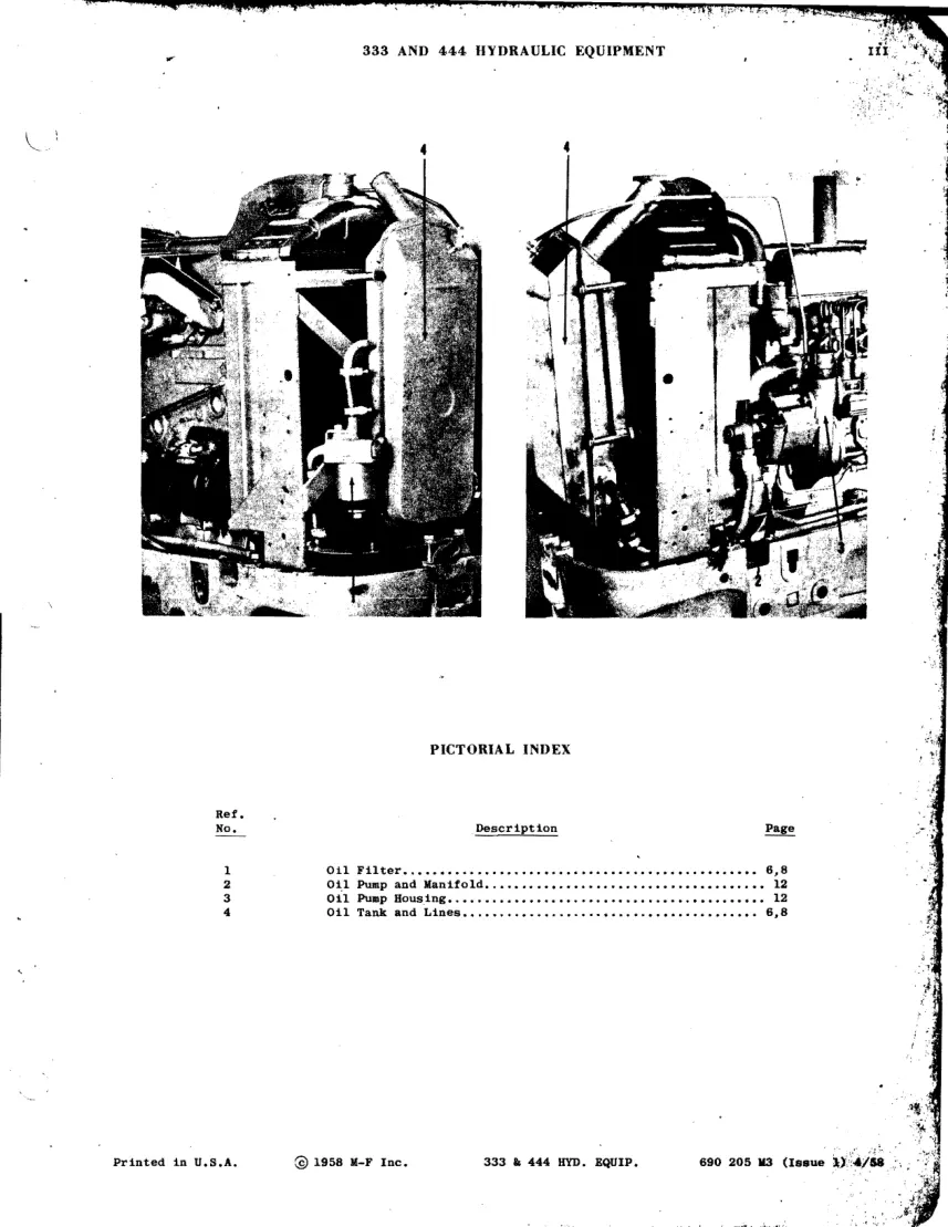 Massey Ferguson Harris 333 & 444 HYD Equip Power Steering Tractor Parts Manual preview page 5