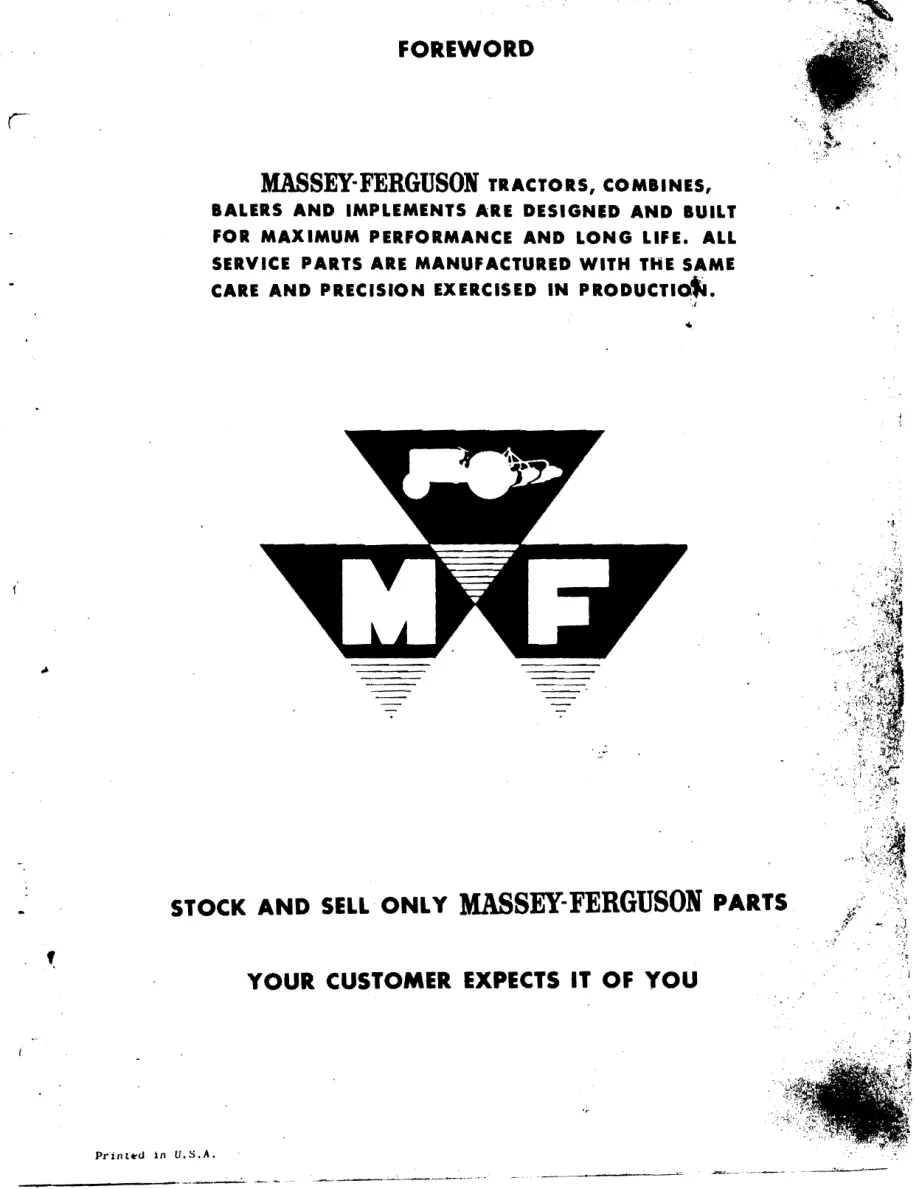 Massey Ferguson Harris 333 & 444 Tractor Parts Manual preview page 3