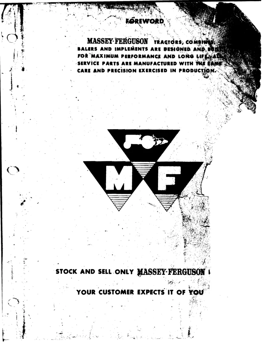 Massey Ferguson /HARRIS 50 Gas & Diesel Tractor Parts Manual preview page 1