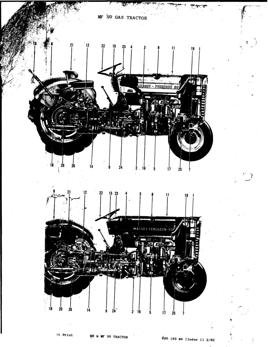 Massey Ferguson /HARRIS 50 Gas & Diesel Tractor Parts Manual preview page 2