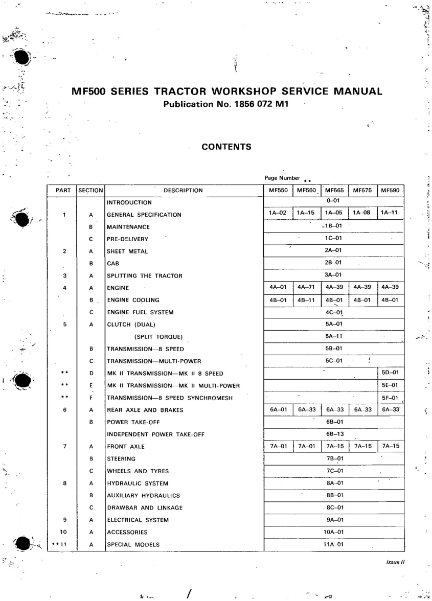 Massey Ferguson -Harris MF 590 Tractor Service & Repair Manual preview page 1