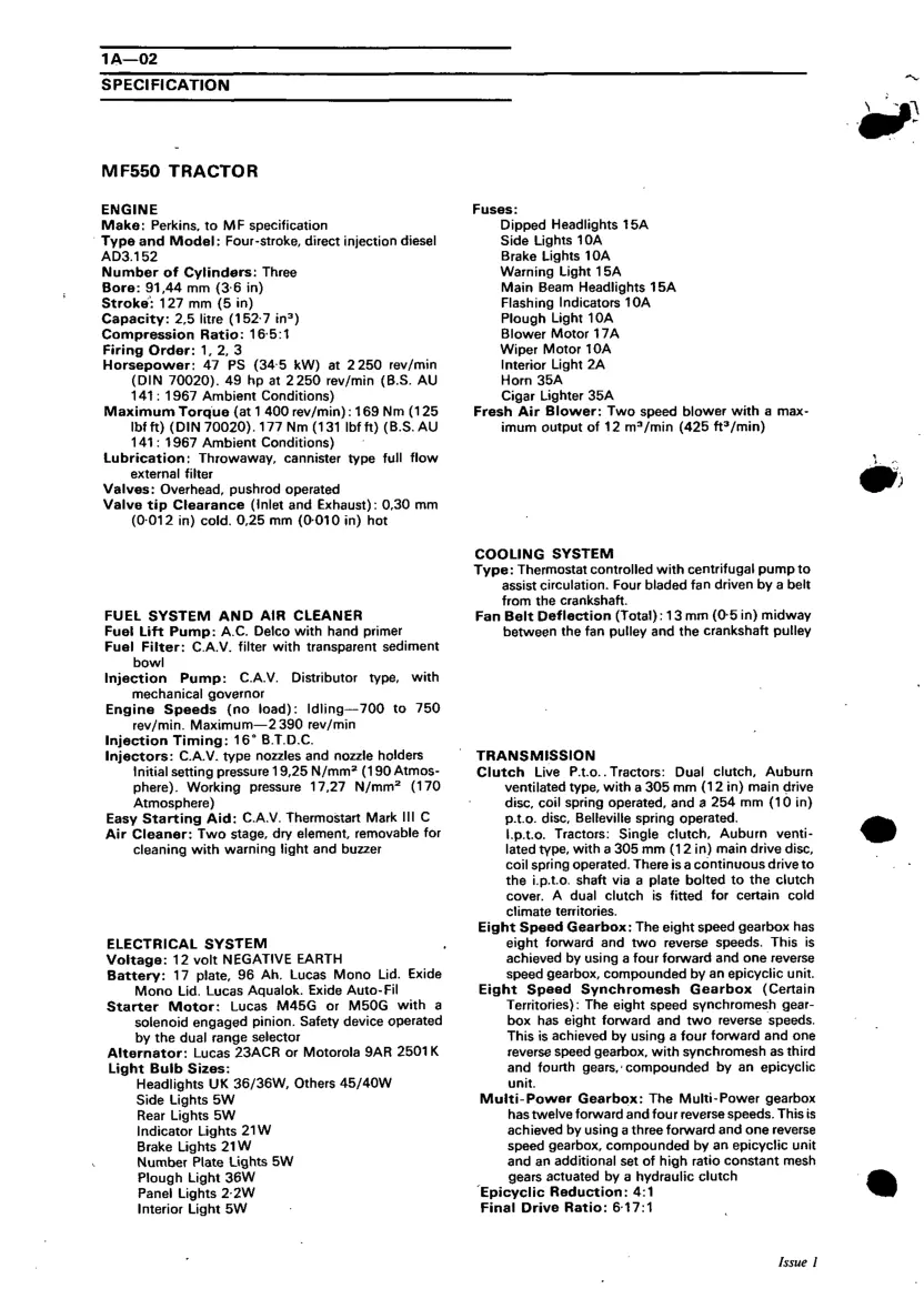 Massey Ferguson -Harris MF 590 Tractor Service & Repair Manual preview page 5