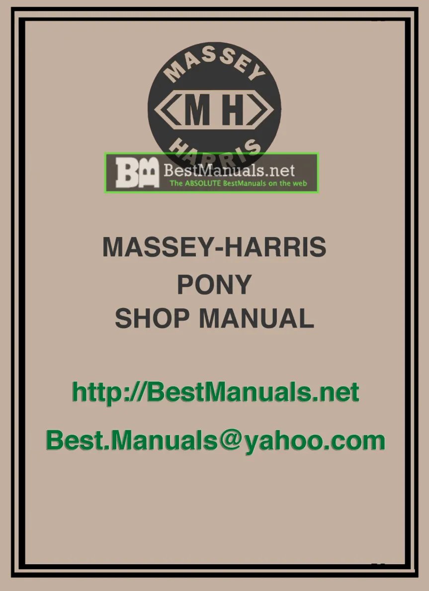 Massey Ferguson Harris MH Pony Tractor Service & Repair Manual preview page 1