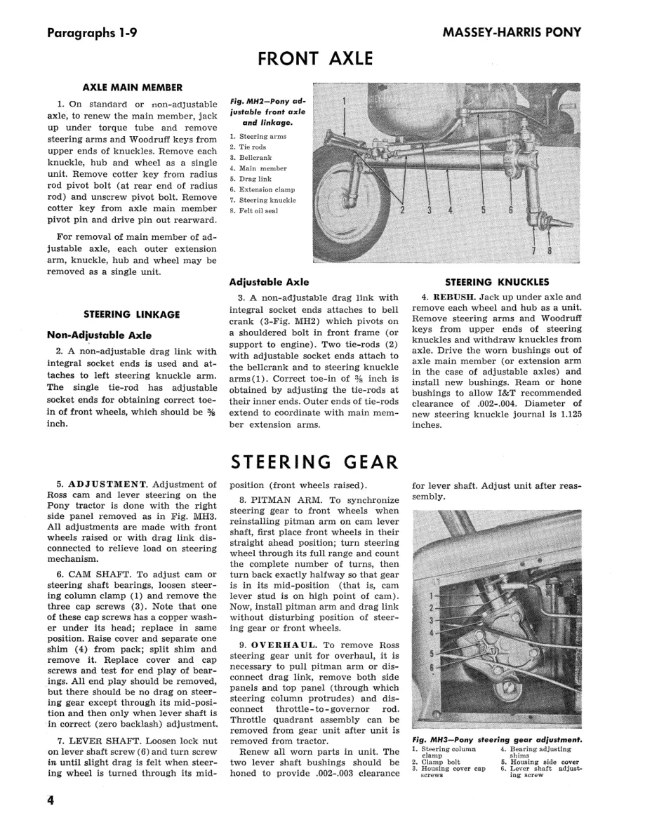 Massey Ferguson Harris MH Pony Tractor Service & Repair Manual preview page 4