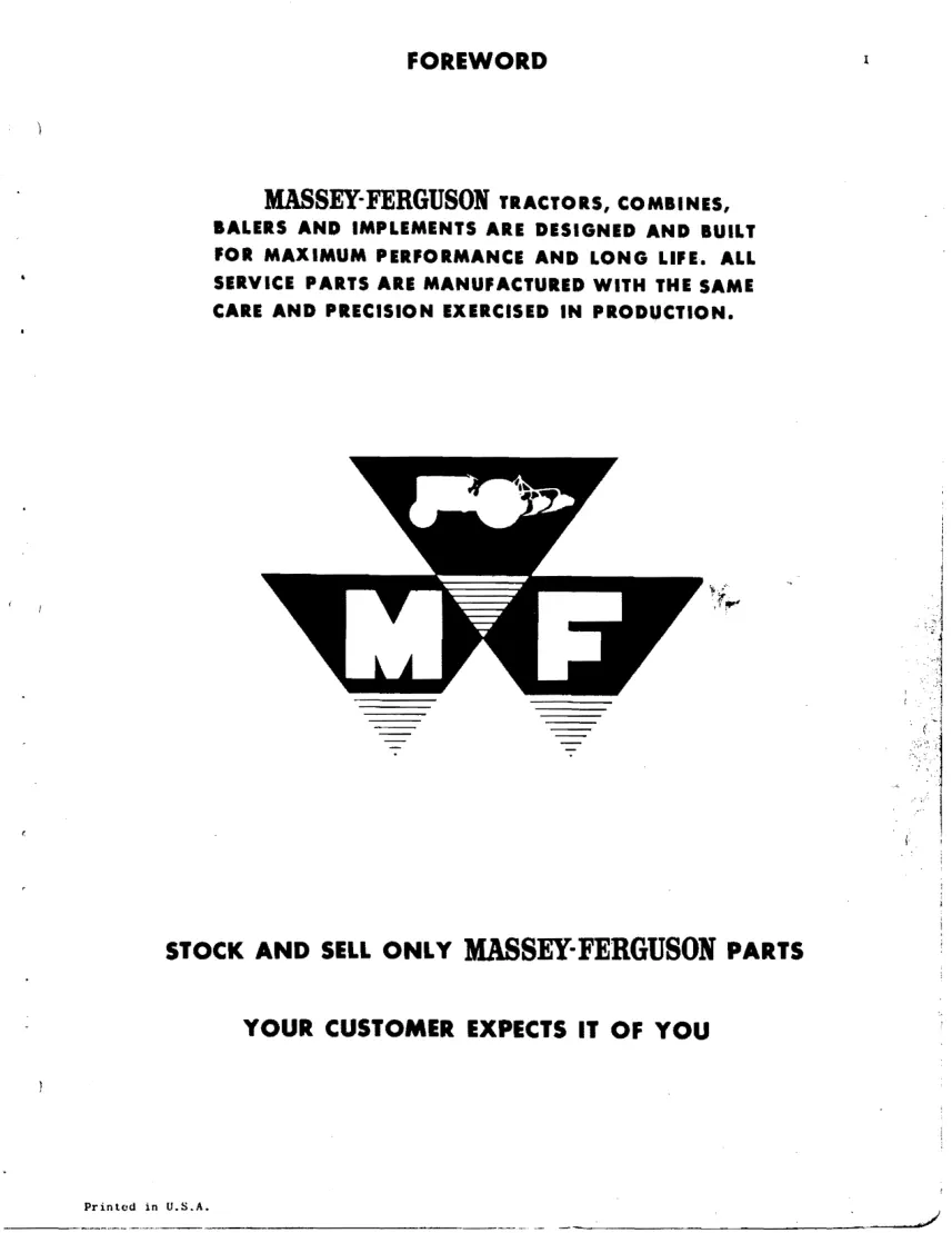 Massey Ferguson MF 10 Baler Parts Manual preview page 3