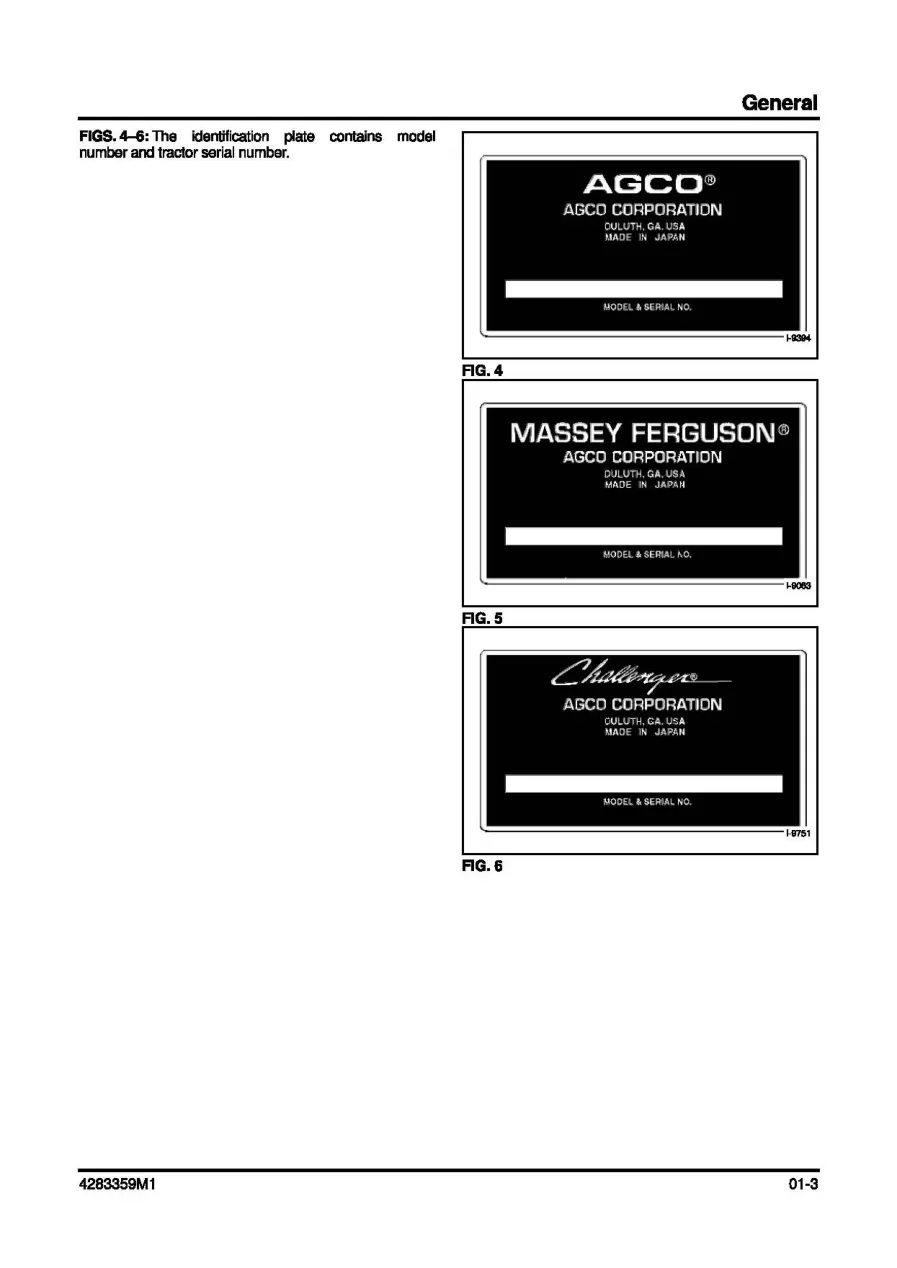 Massey Ferguson MF 1533 Tractor Service & Repair Manual preview page 6