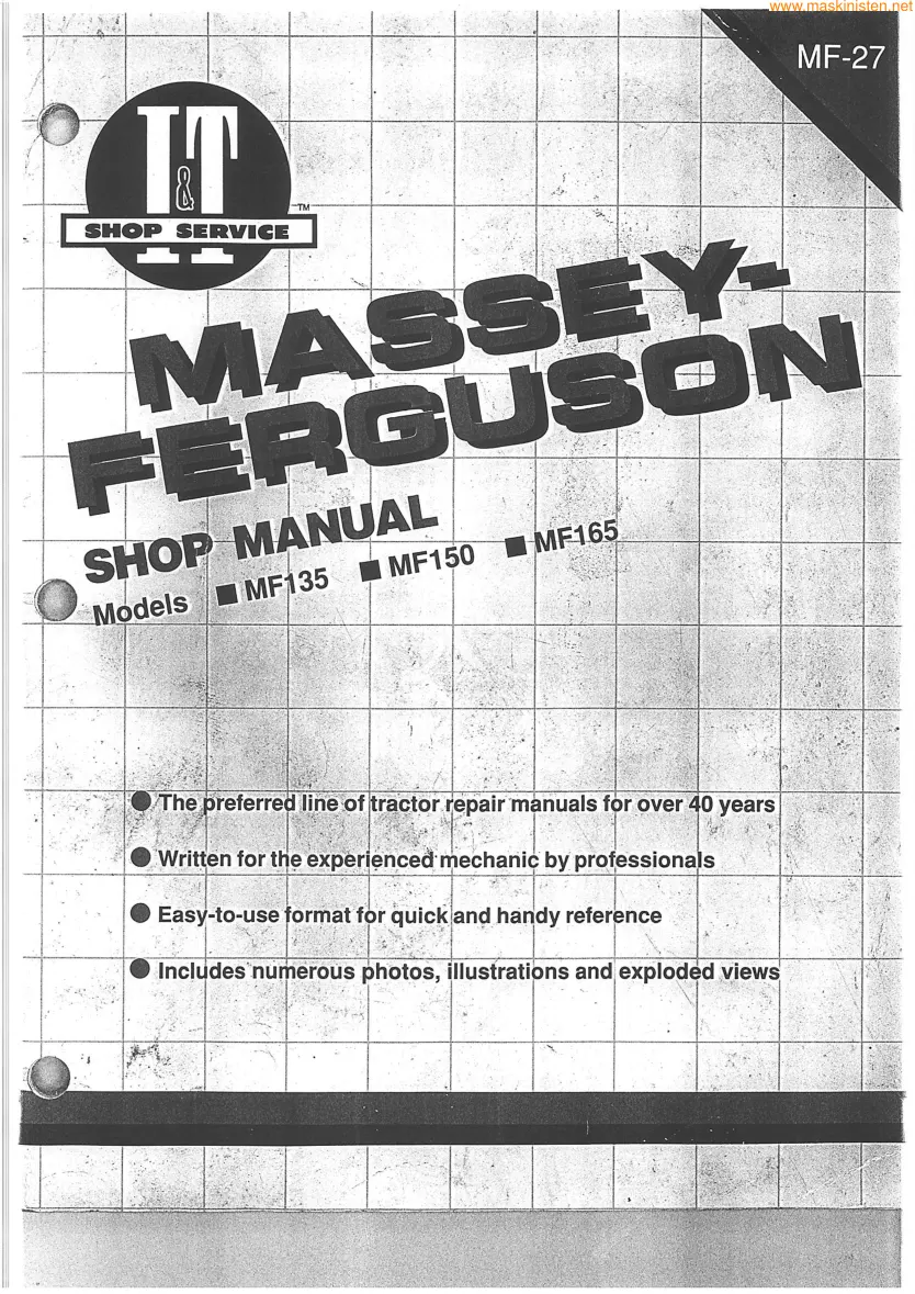 Massey Ferguson MF 165 Tractor Service & Repair Manual preview page 1