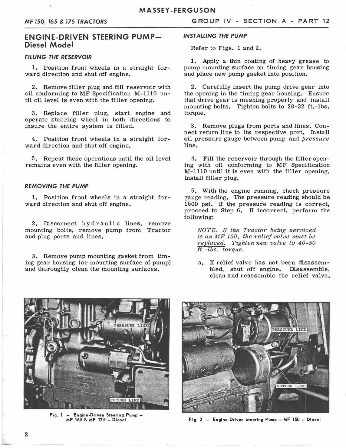 Massey Ferguson MF 175 Tractor Service & Repair Manual preview page 4