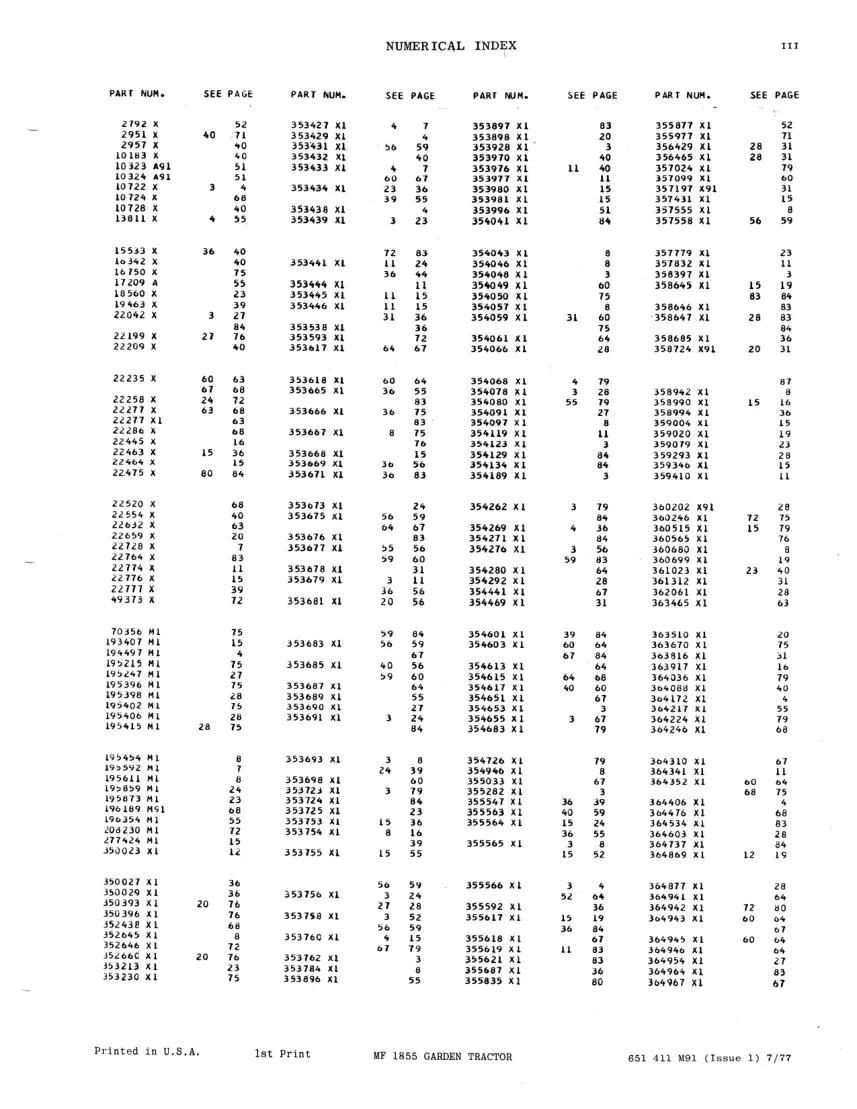 Massey Ferguson Mf-1855 Garden Tractor Parts Manual preview page 5