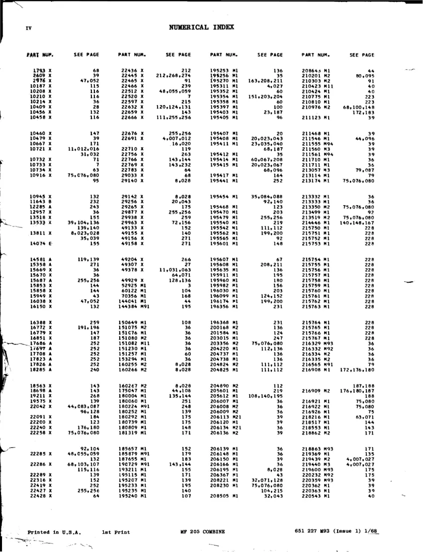 Massey Ferguson MF 205 Combine Parts Manual preview page 6
