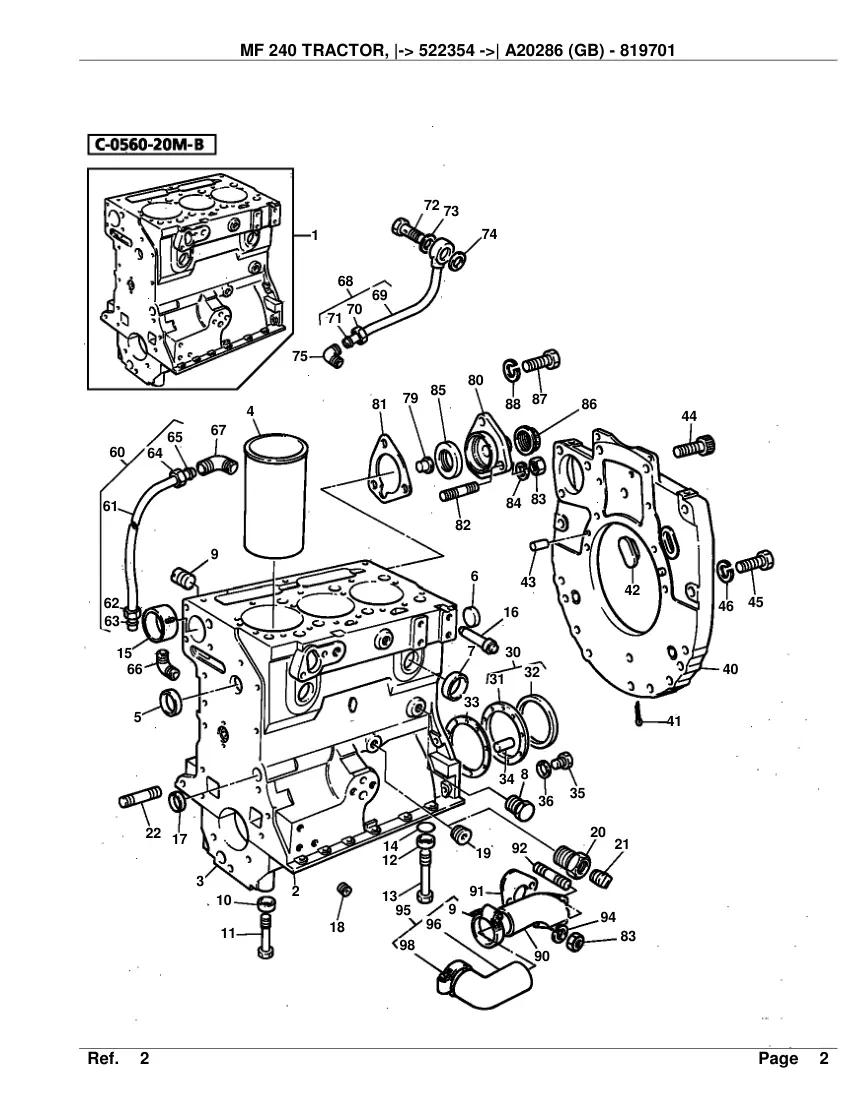 Massey Ferguson MF 240 Tractor Before SN A20286 Parts Manual preview page 3