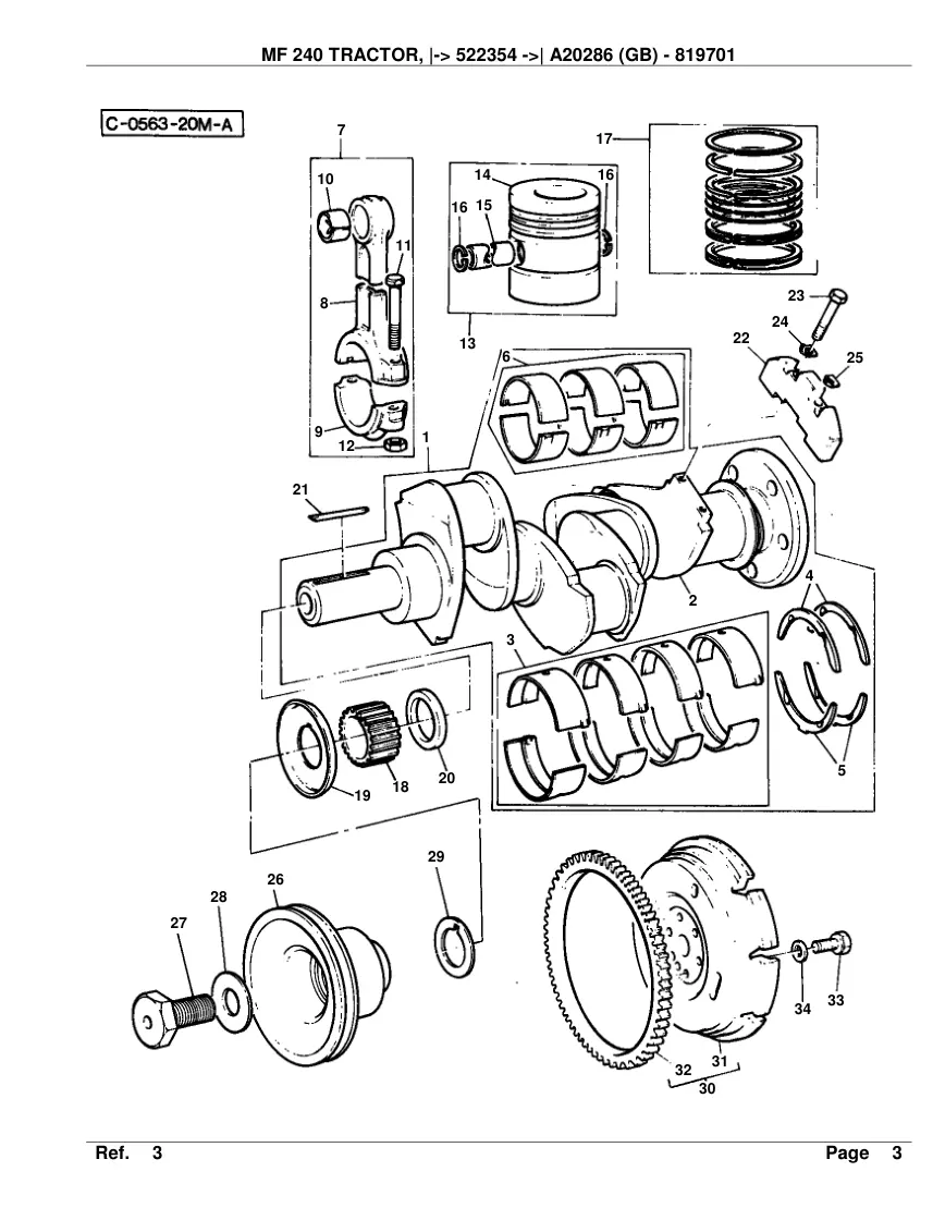Massey Ferguson MF 240 Tractor Before SN A20286 Parts Manual preview page 6