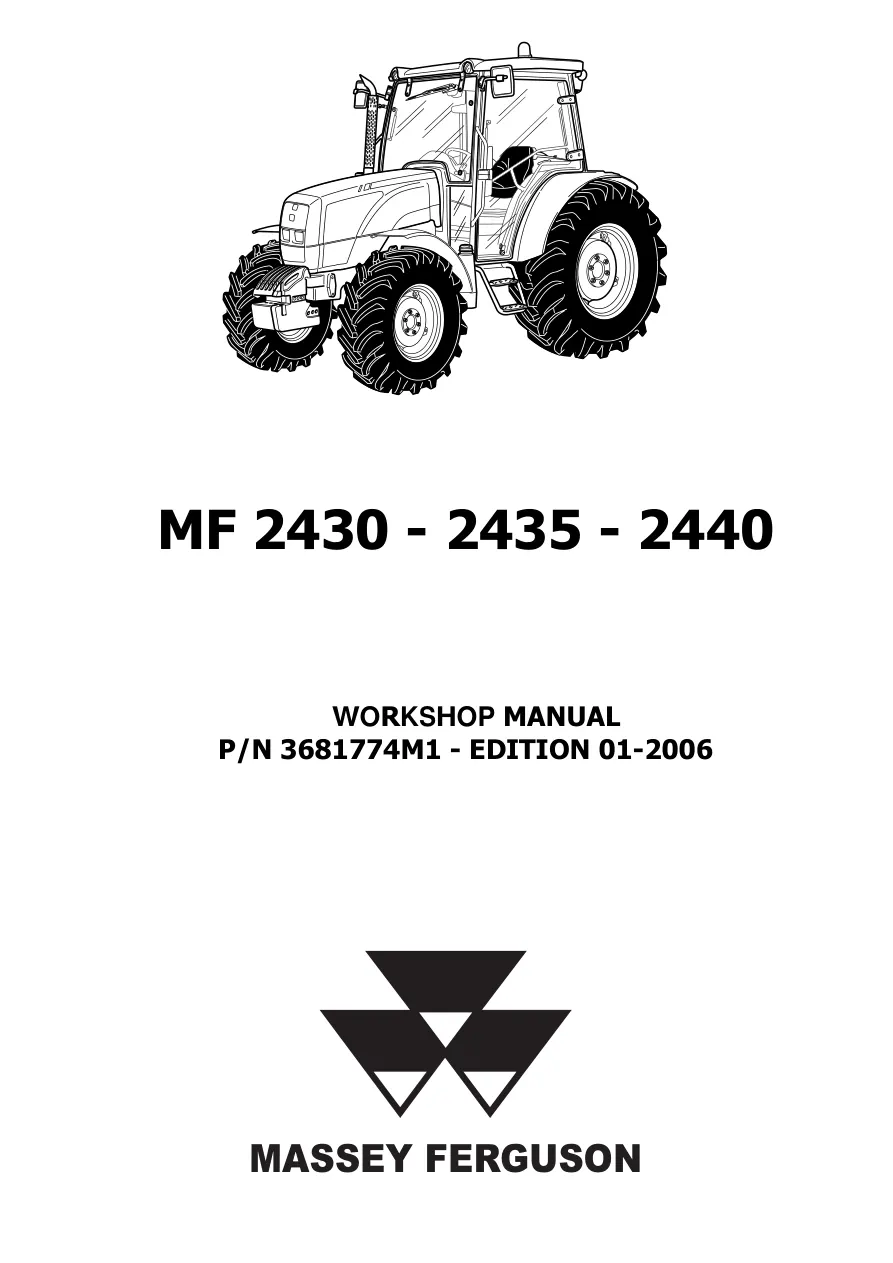 Massey Ferguson MF 2430 2435 2440 Tractor Service & Repair Manual preview page 1