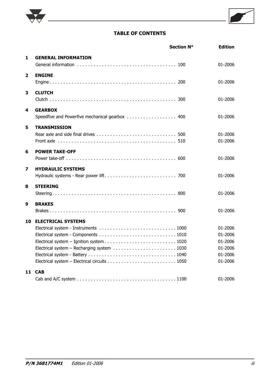 Massey Ferguson MF 2430 2435 2440 Tractor Service & Repair Manual preview page 3