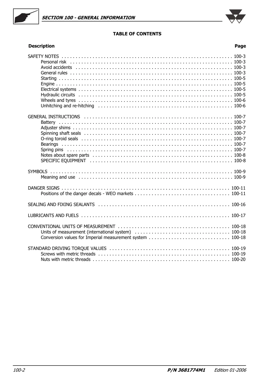 Massey Ferguson MF 2430 2435 2440 Tractor Service & Repair Manual preview page 6