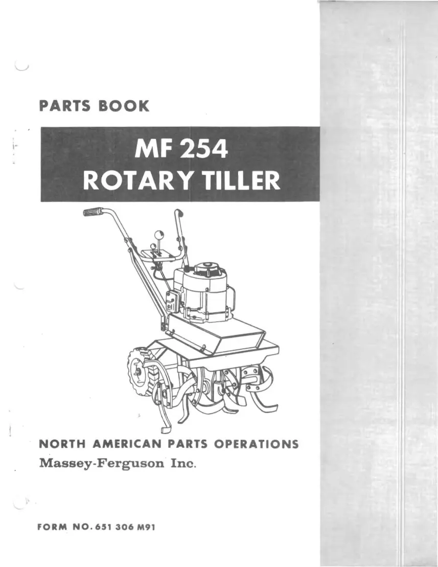 Massey Ferguson MF 254 Rotary Tiller Parts Manual preview page 1