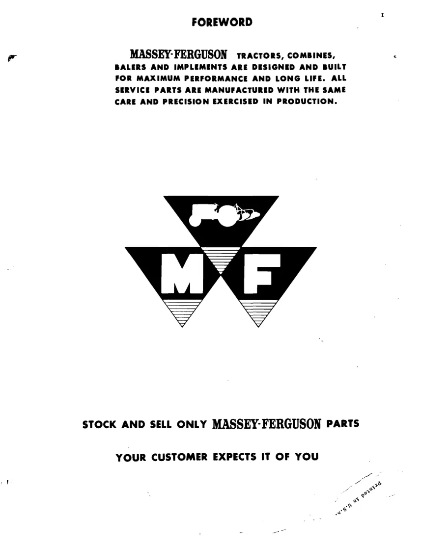 Massey Ferguson MF 3 Baler Parts Manual preview page 3