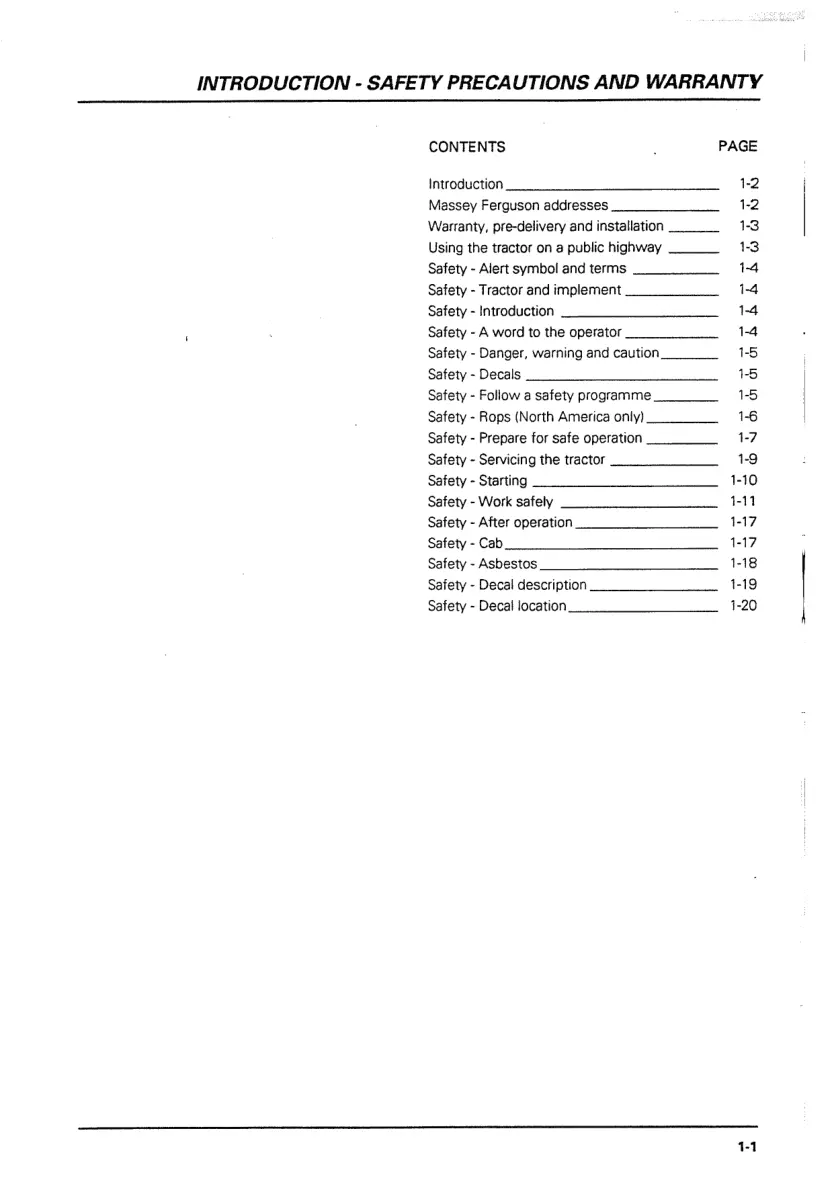 Massey Ferguson MF 3000-3100 Tractor Operator's Manual preview page 5
