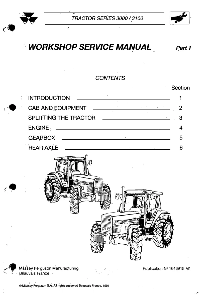 Massey Ferguson MF 3095 Tractor Service & Repair Manual preview page 1