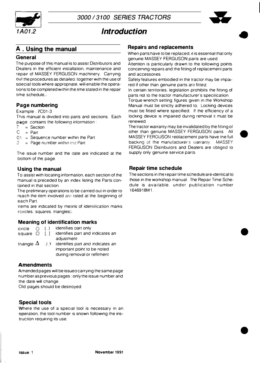 Massey Ferguson MF 3095 Tractor Service & Repair Manual preview page 4