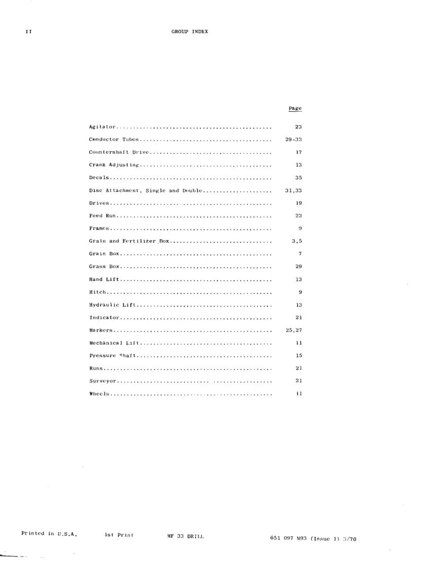 Massey Ferguson MF 33 Grain Drill Machine Parts Manual preview page 4