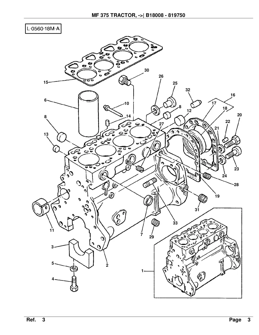 Massey Ferguson MF 375 Tractor Before SN B18008 Parts Manual preview page 5