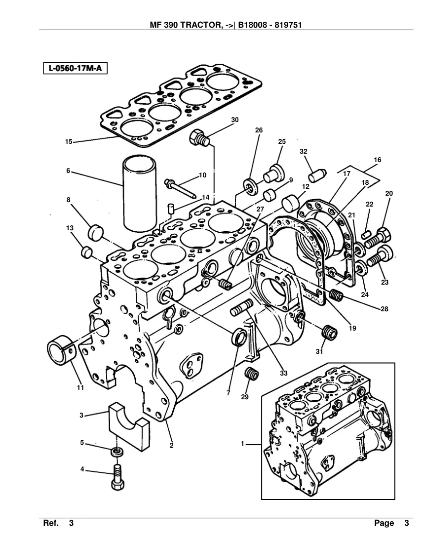 Massey Ferguson MF 390 Tractor Before SN B18008 Parts Manual preview page 5
