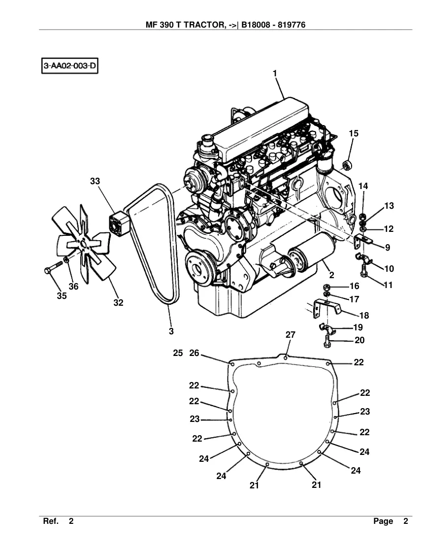 Massey Ferguson MF 390T Tractor Before SN B18008 Parts Manual preview page 3