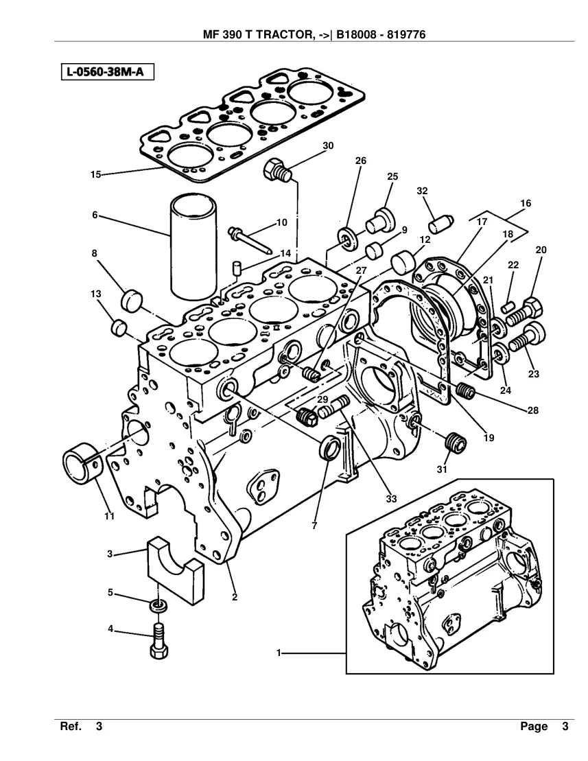 Massey Ferguson MF 390T Tractor Before SN B18008 Parts Manual preview page 5