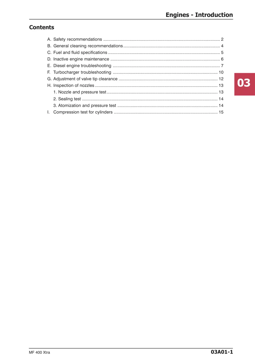 Massey Ferguson MF 400 Xtra Tractor Service & Repair Manual preview page 3