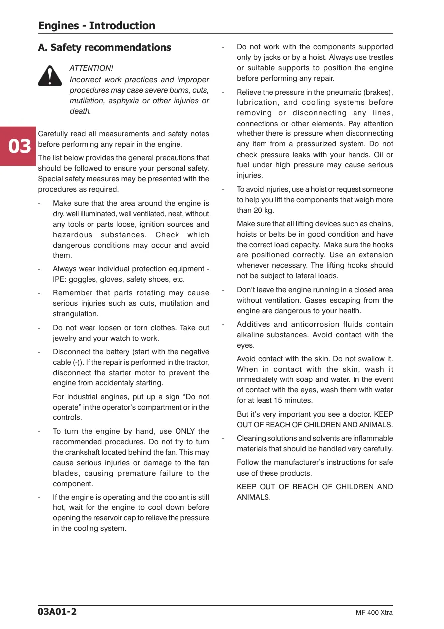 Massey Ferguson MF 400 Xtra Tractor Service & Repair Manual preview page 4