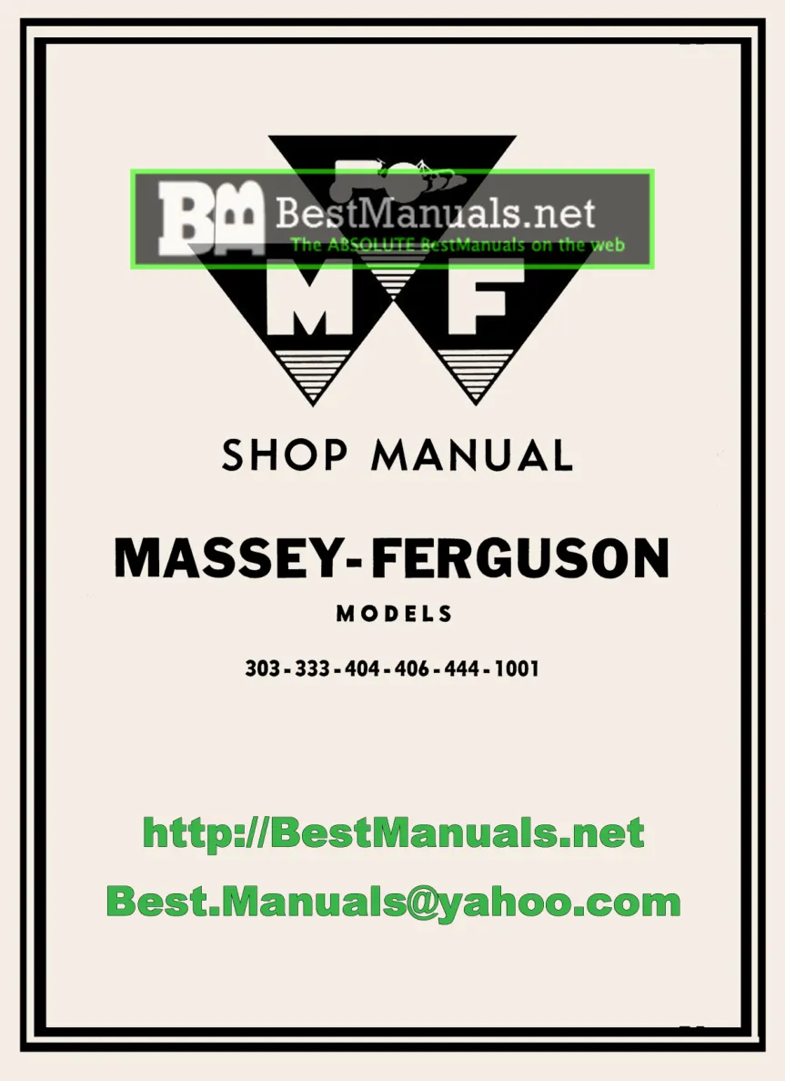 Massey Ferguson MF 406 Tractor Service & Repair Manual preview page 1