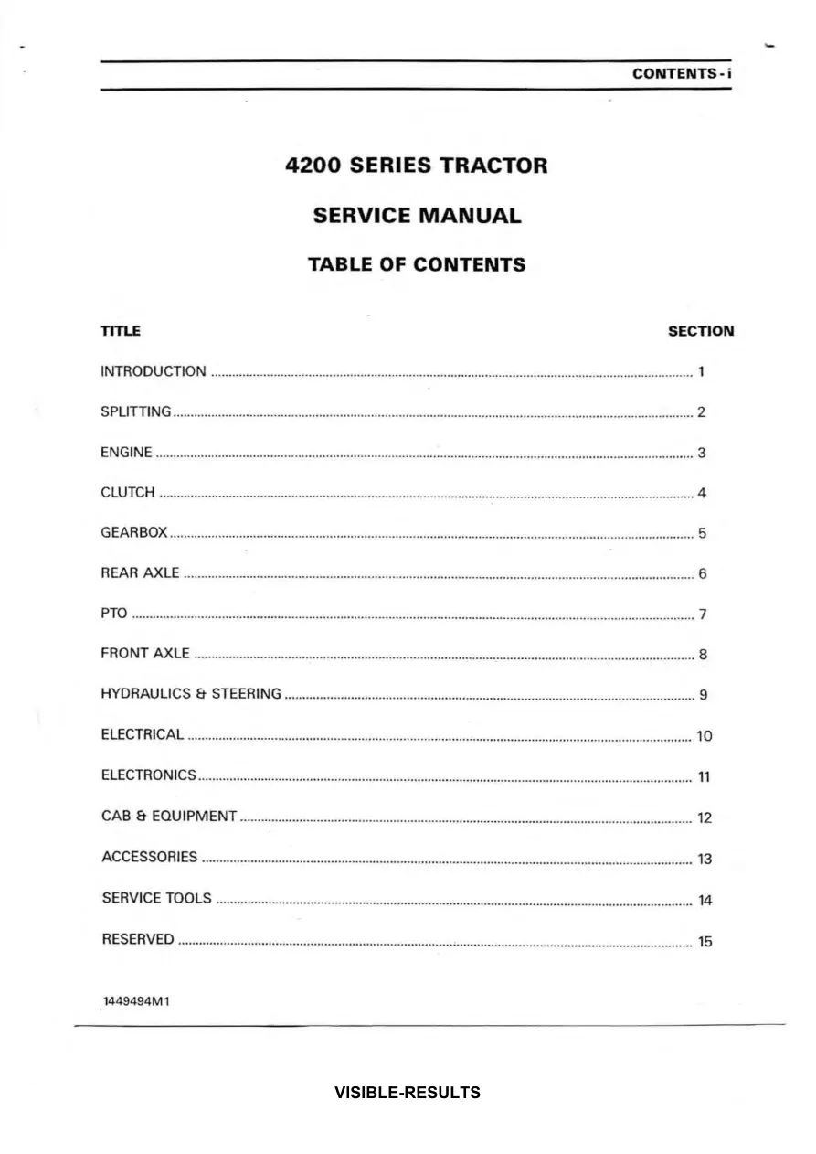 Massey Ferguson MF 4243 Tractor Service & Repair Manual preview page 2