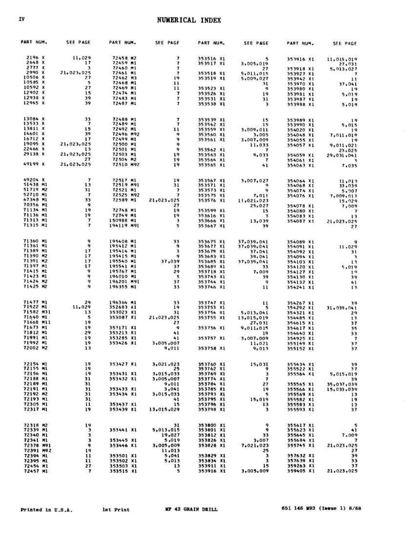 Massey Ferguson MF 43 Grain Drill Machine Parts Manual preview page 6