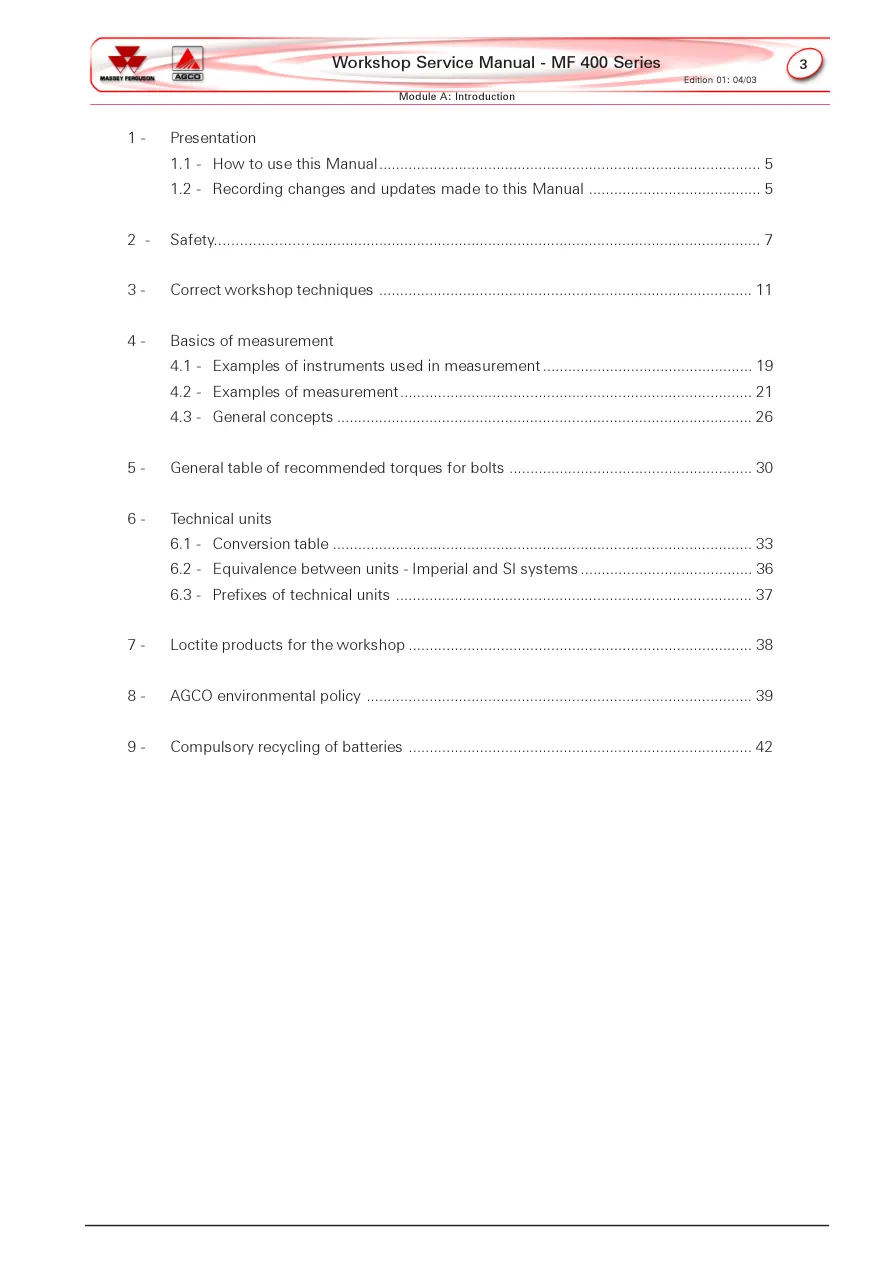 Massey Ferguson MF 475 Tractor Service & Repair Manual preview page 3