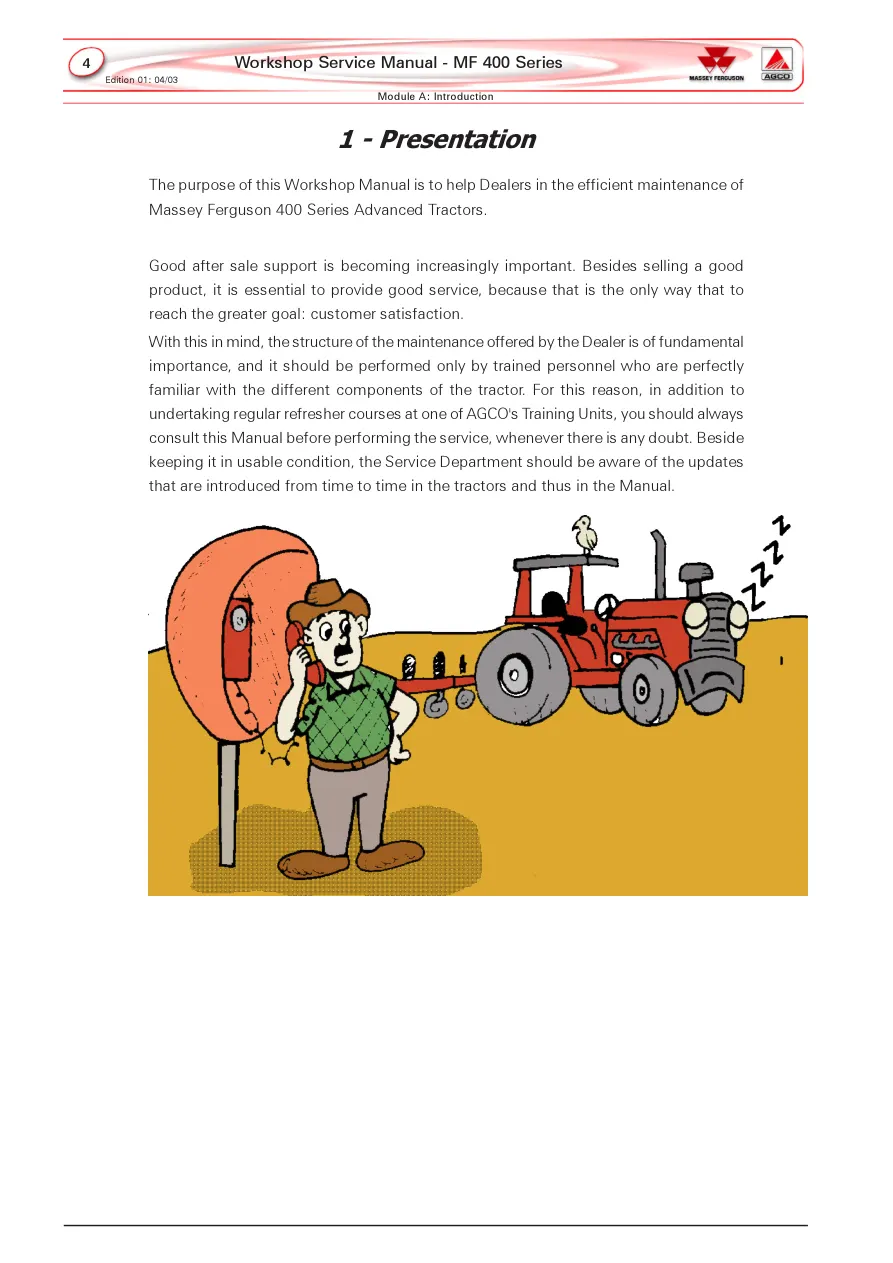 Massey Ferguson MF 475 Tractor Service & Repair Manual preview page 4