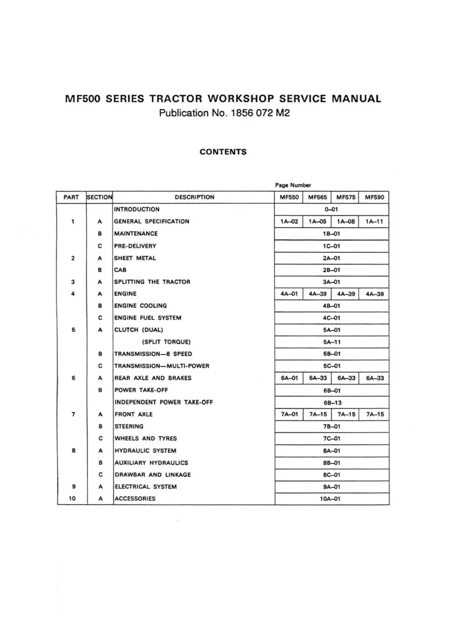 Massey Ferguson MF 550 Tractor Operator's Manual preview page 2
