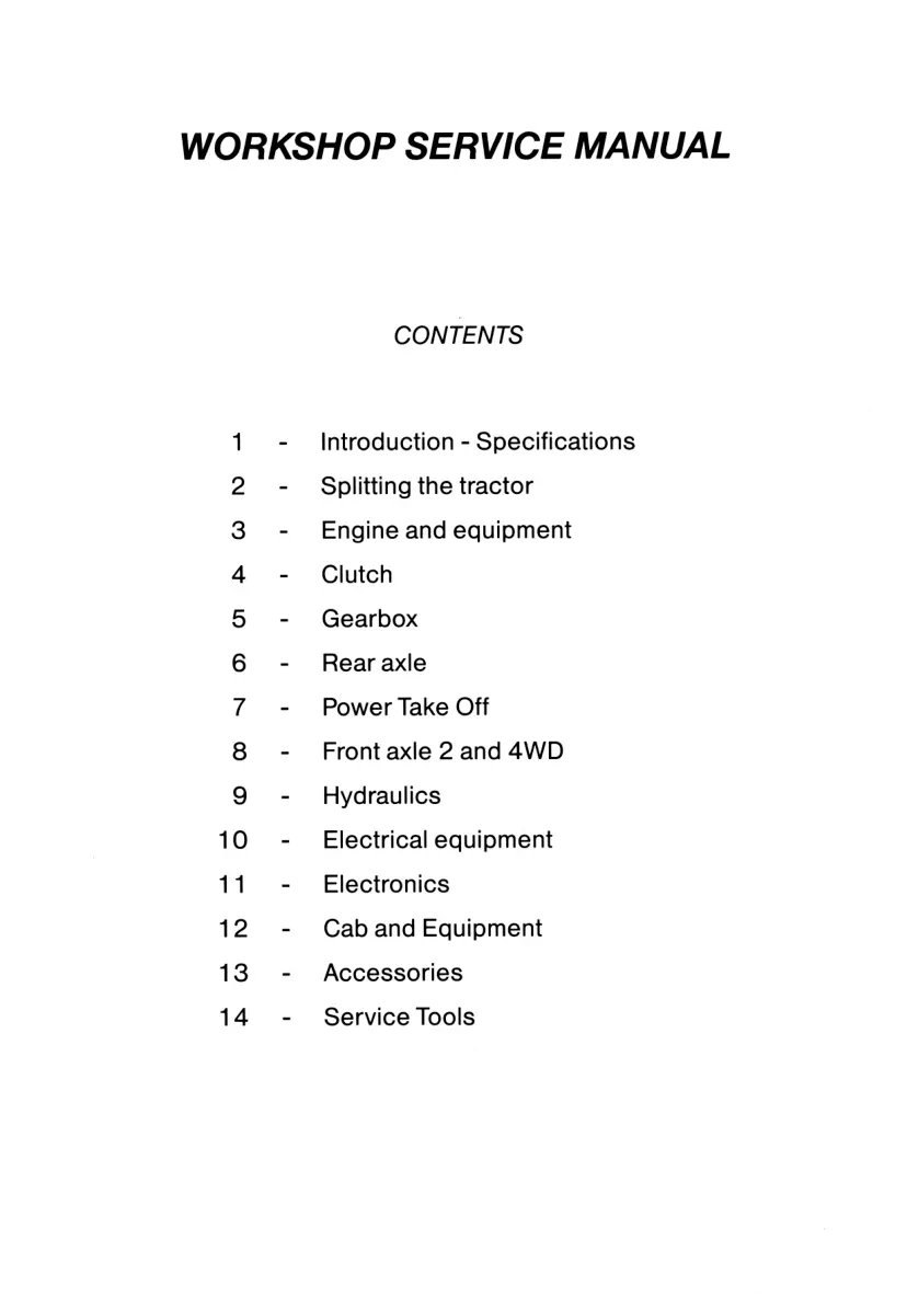 Massey Ferguson MF 6150 tractor Service & Repair Manual preview page 1