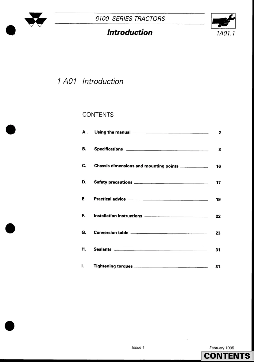 Massey Ferguson MF 6150 tractor Service & Repair Manual preview page 4