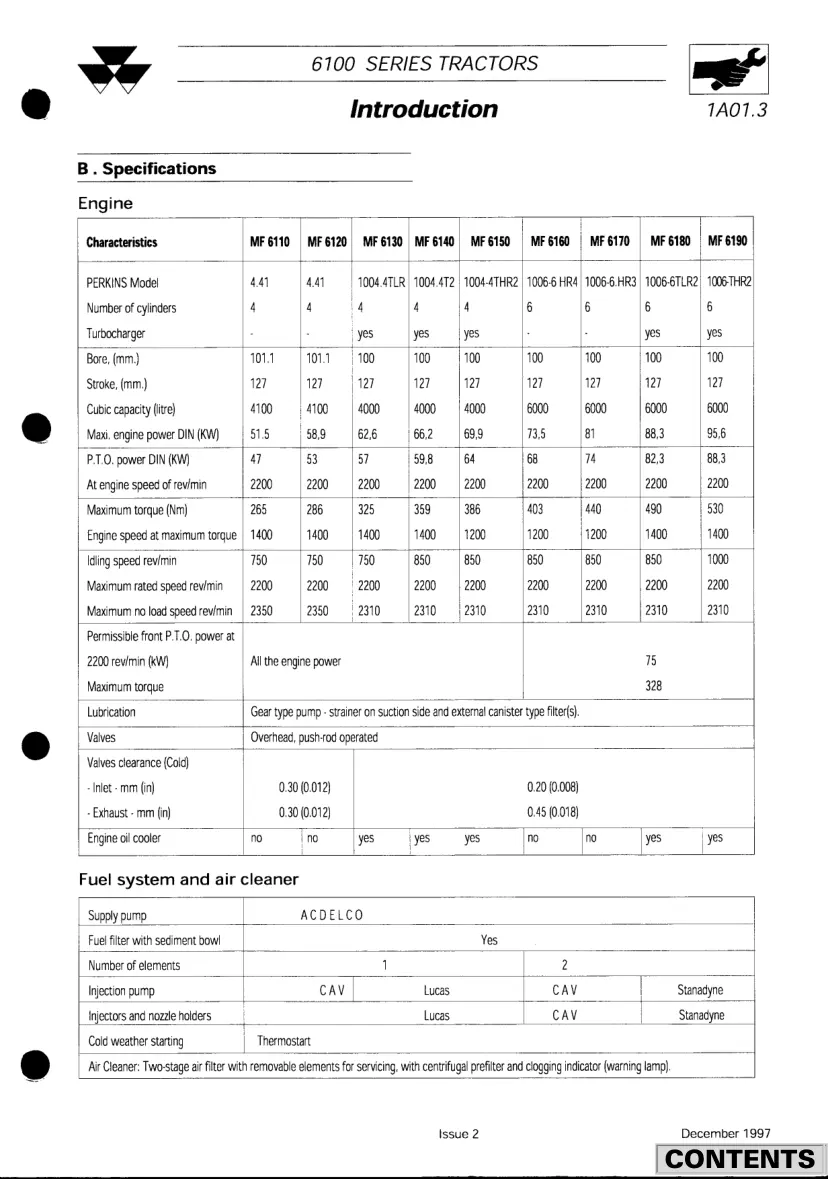 Massey Ferguson MF-6180 Tractor Service & Repair Manual preview page 6
