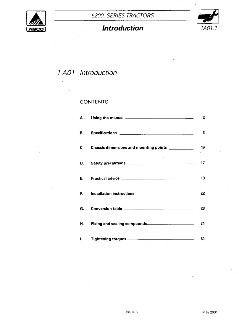 Massey Ferguson MF 6245 Tractor Service & Repair Manual preview page 4