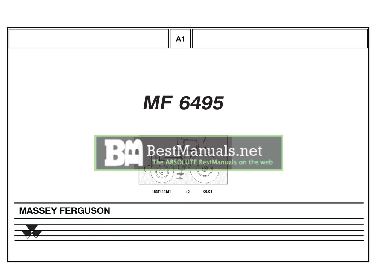 Massey Ferguson MF 6495 MF6495 Tractor Parts Manual preview page 1