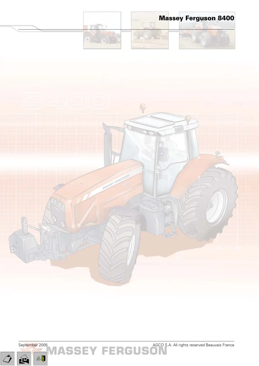 Massey Ferguson MF 8400 Series MF-8450 MF-8460 MF-8470 MF-8480 Tractor Service & Repair Manual preview page 2