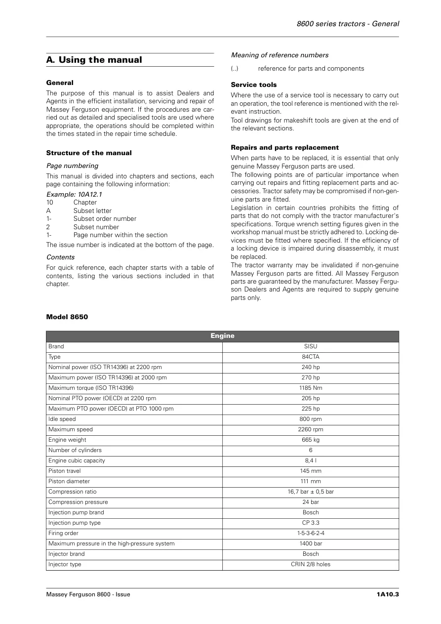 Massey Ferguson MF 8670 Tractor Service & Repair Manual preview page 5