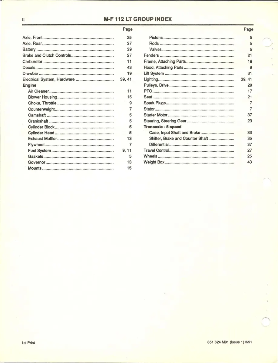 Massey Ferguson MF100 Series Tractor Parts Manual preview page 4
