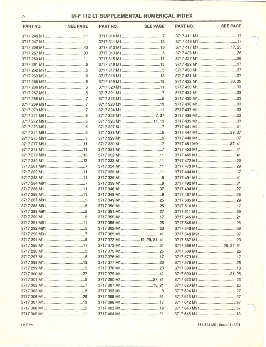 Massey Ferguson MF100 Series Tractor Parts Manual preview page 6