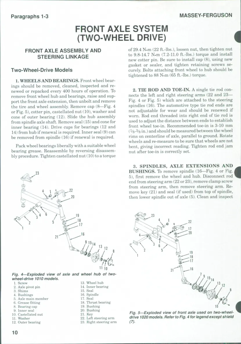 Massey Ferguson MF1010 MF1020 Tractor Service & Repair Manual preview page 6