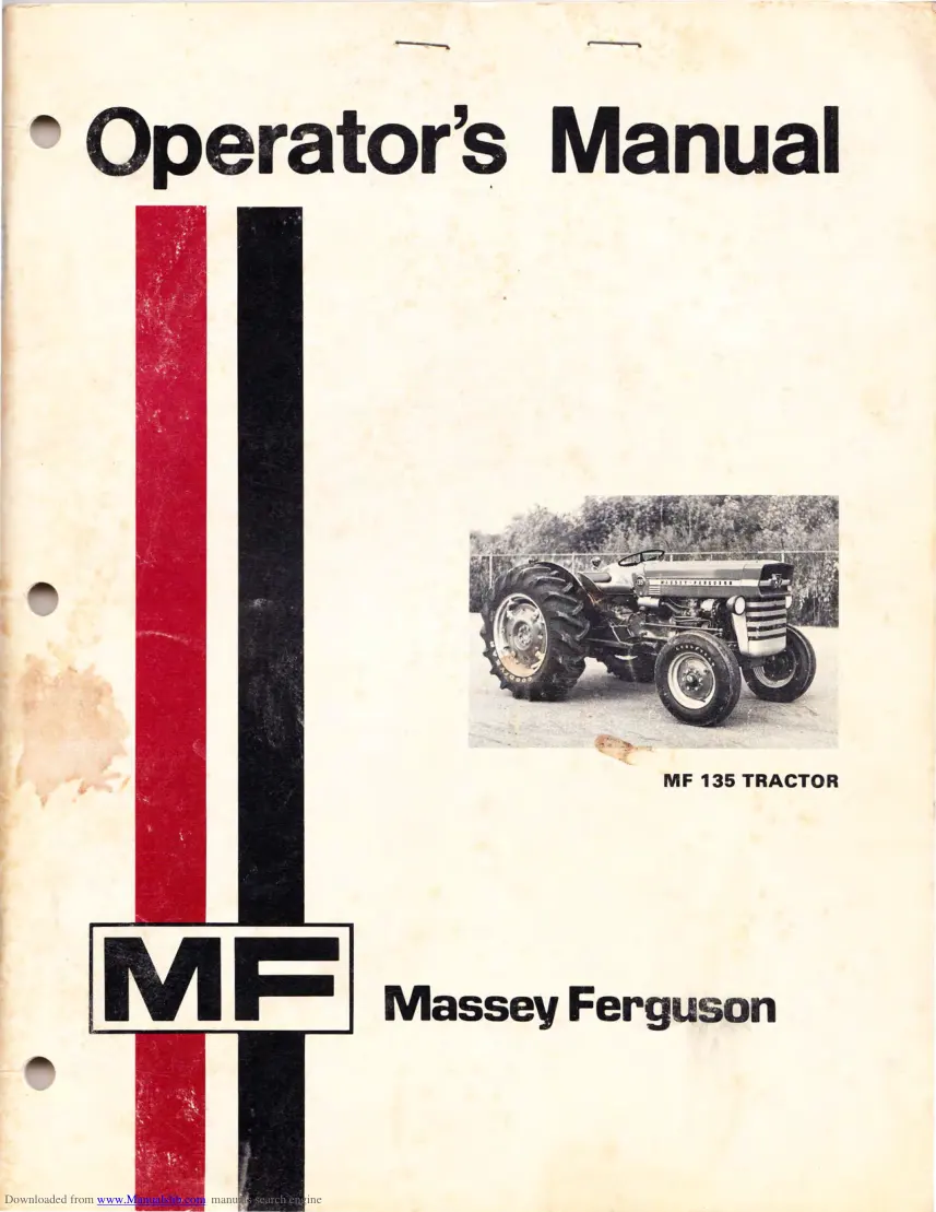 Massey Ferguson MF135 Tractor Operator's Manual preview page 1