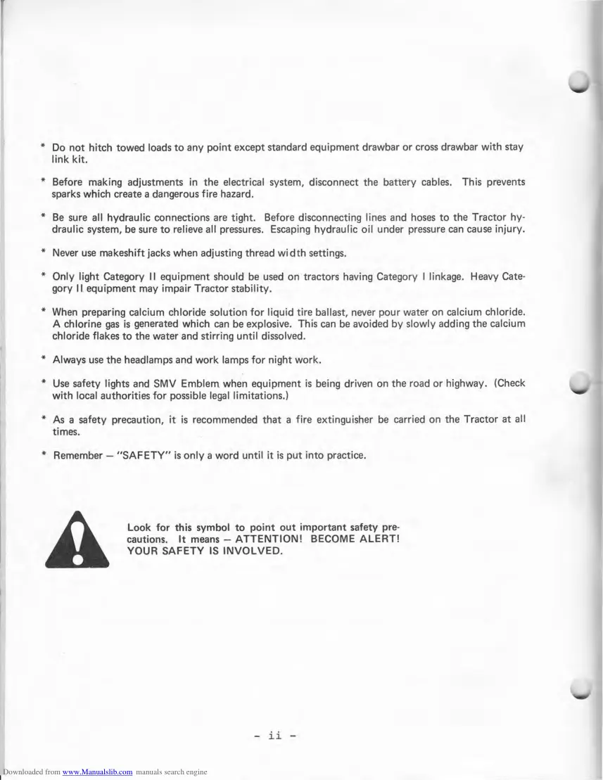 Massey Ferguson MF135 Tractor Operator's Manual preview page 4